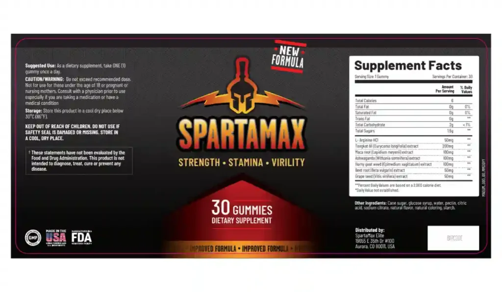 Spartamax Supplement Facts